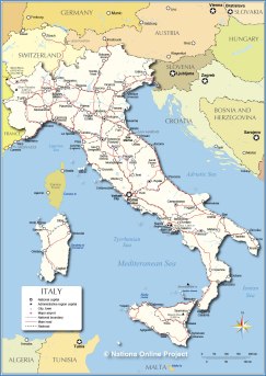 reference map of  Italy